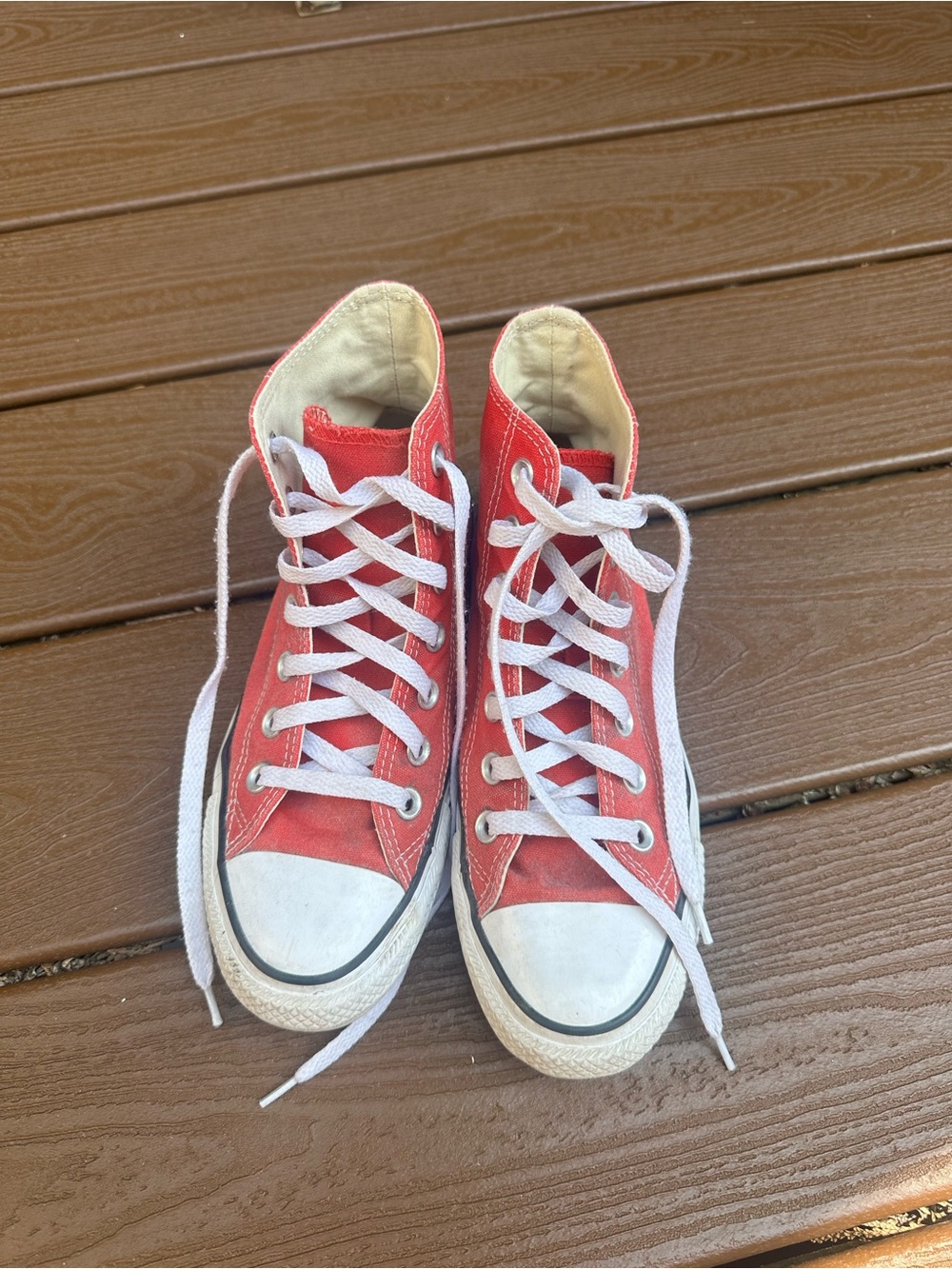 Converse Red High Top Canvas Sneakers - Picture 2 of 5